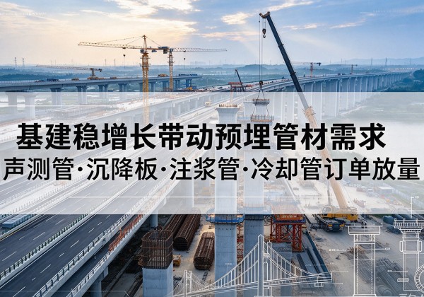 龙江基建稳增长带动预埋监测管材需求，声测管、沉降板、注浆管订单持续放量
